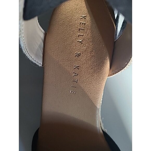 NWB Kelly & Katie KK-Goldie Lace Up  Espadrile Wedge BLACK Sandals Size 8M - Picture 9 of 10